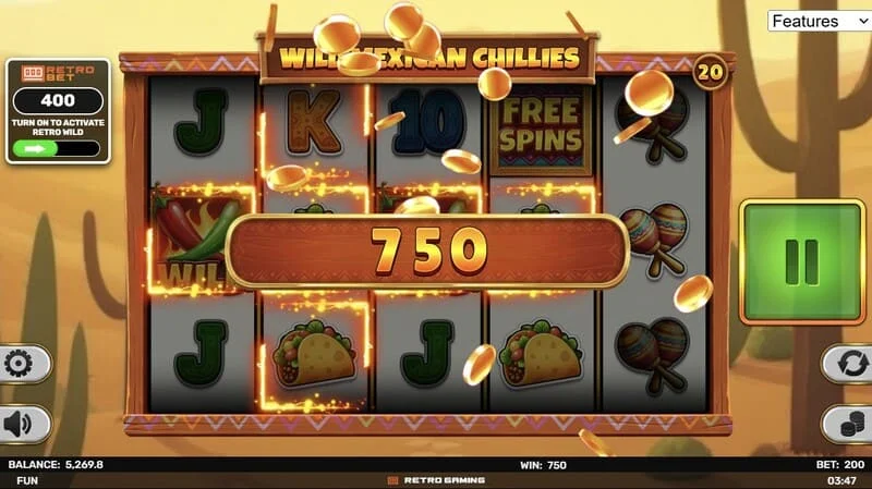 Wild Mexican Chillies - jeu de base, paiement de ligne